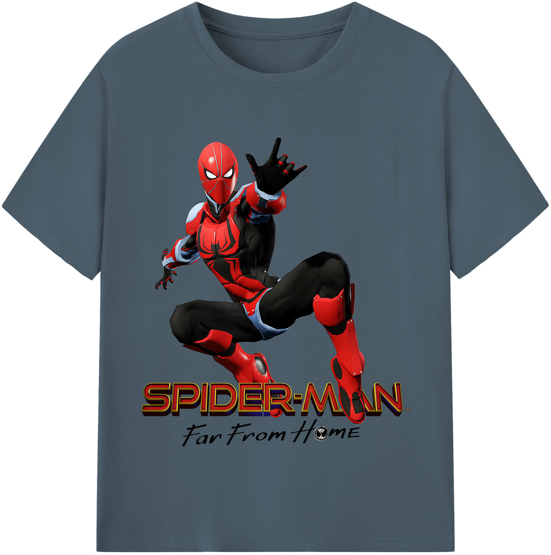 （画像用） Spider Man スパイダーマン 綿100％半袖Tシャツ（フロントプリント）